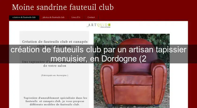 création de fauteuils club par un artisan tapissier menuisier, en Dordogne (2
