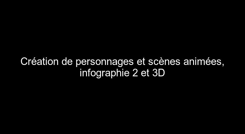 Création de personnages et scènes animées, infographie 2 et 3D