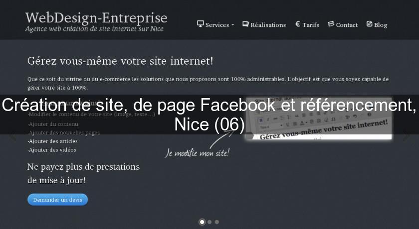 Création de site, de page Facebook et référencement, Nice (06)