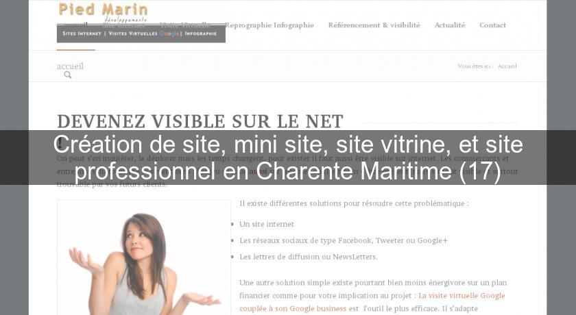 Création de site, mini site, site vitrine, et site professionnel en Charente Maritime (17)
