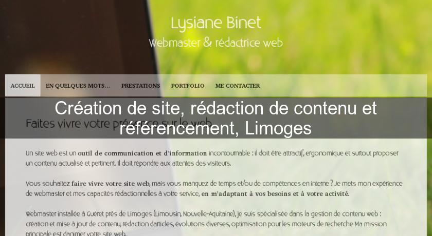 Création de site, rédaction de contenu et référencement, Limoges