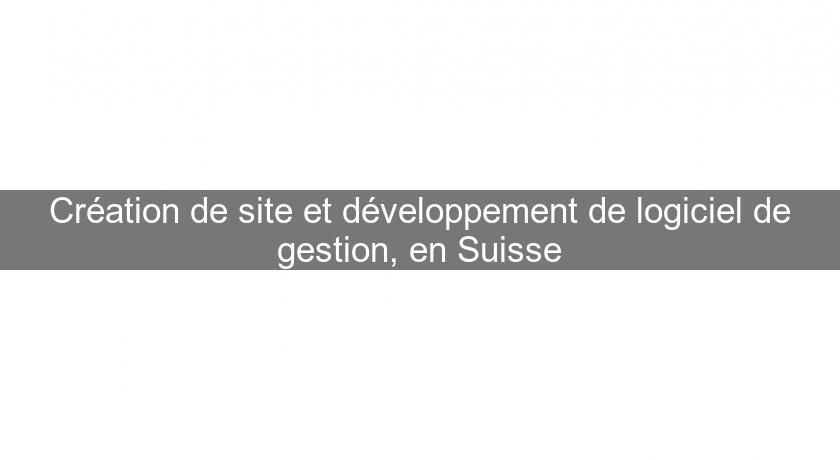 Création de site et développement de logiciel de gestion, en Suisse