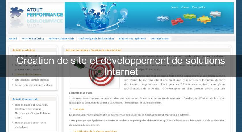 Création de site et développement de solutions Internet Création de site et développement de solutions Internet