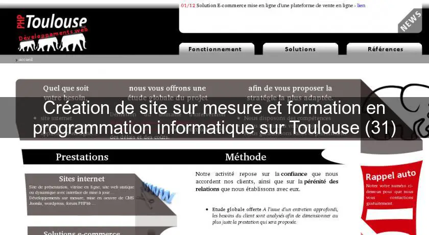 Création de site sur mesure et formation en programmation informatique sur Toulouse (31)