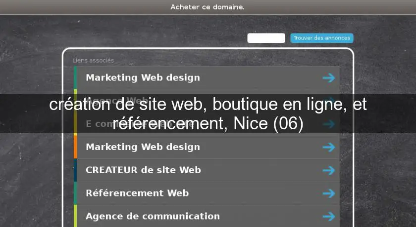 création de site web, boutique en ligne, et référencement, Nice (06)
