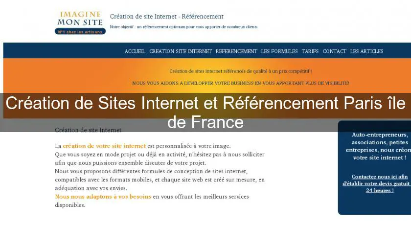 Création de Sites Internet et Référencement Paris île de France