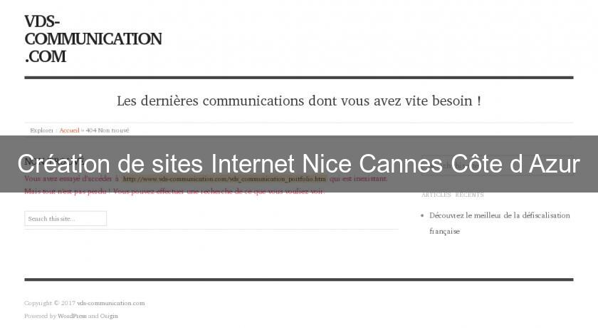 Création de sites Internet Nice Cannes Côte d'Azur