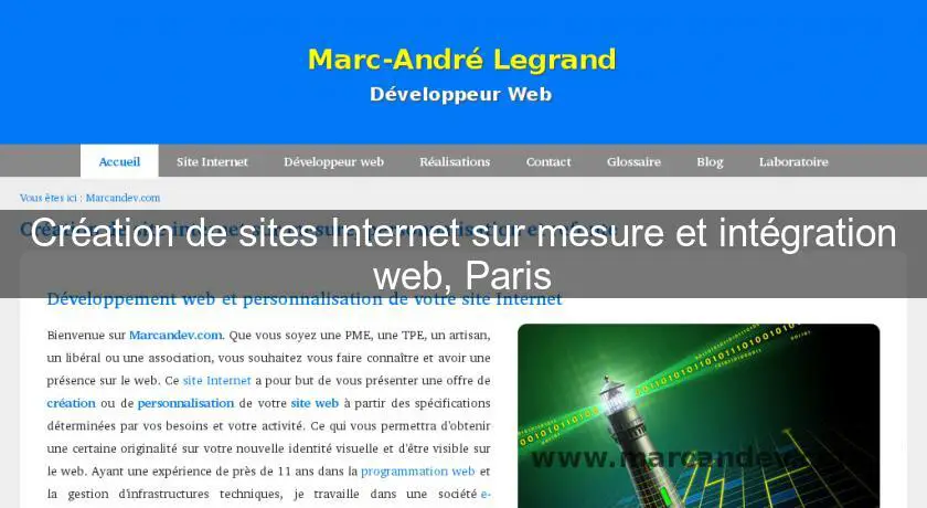 Création de sites Internet sur mesure et intégration web, Paris