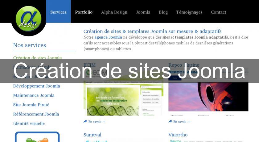 Création de sites Joomla Création de sites Joomla