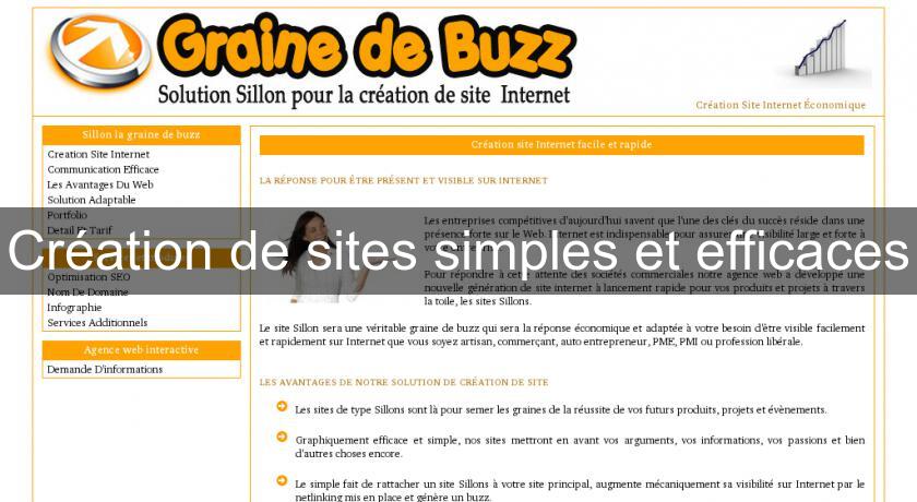 Création de sites simples et efficaces Création de sites simples et efficaces