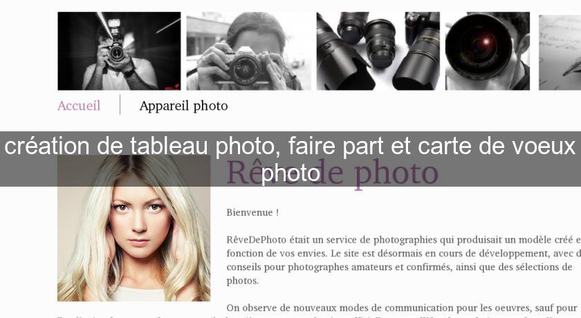 création de tableau photo, faire part et carte de voeux photo