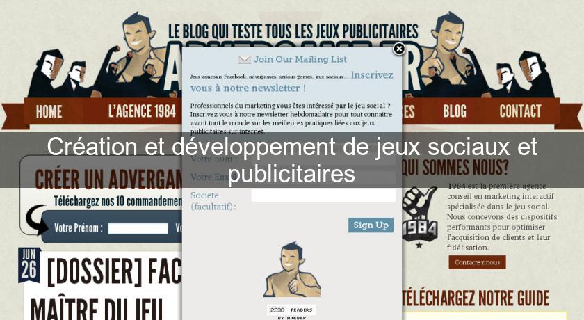 Création et développement de jeux sociaux et publicitaires Création et développement de jeux sociaux et publicitaires