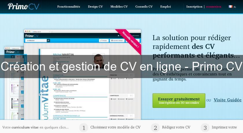 Création et gestion de CV en ligne - Primo CV