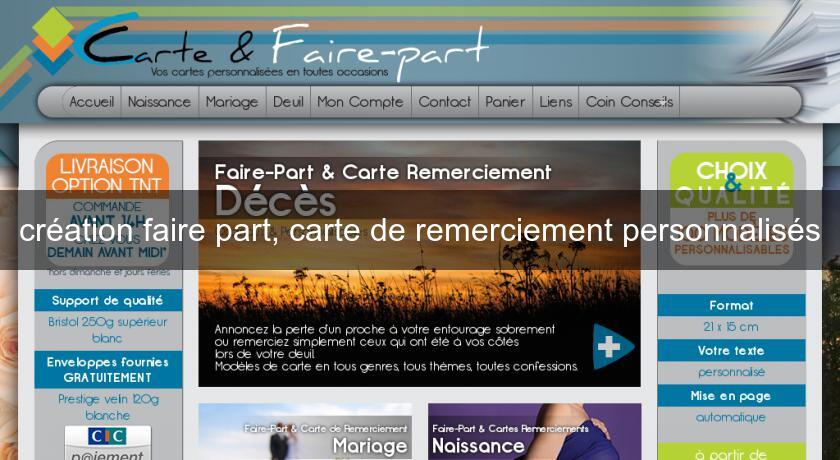 création faire part, carte de remerciement personnalisés