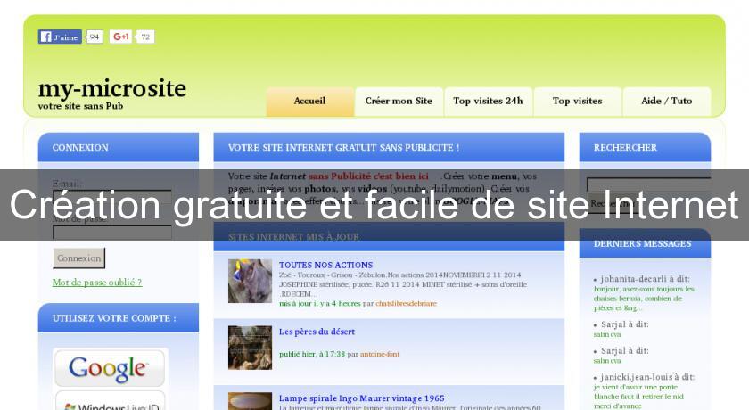 Création gratuite et facile de site Internet Création gratuite et facile de site Internet