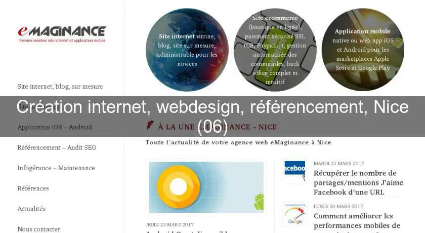 Création internet, webdesign, référencement, Nice (06)