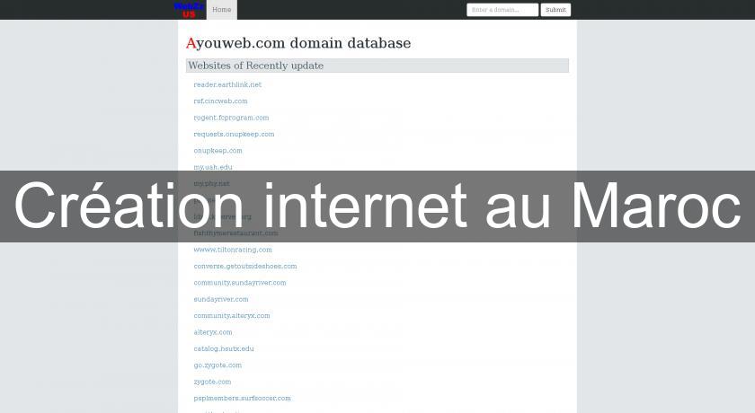 Création internet au Maroc Création internet au Maroc