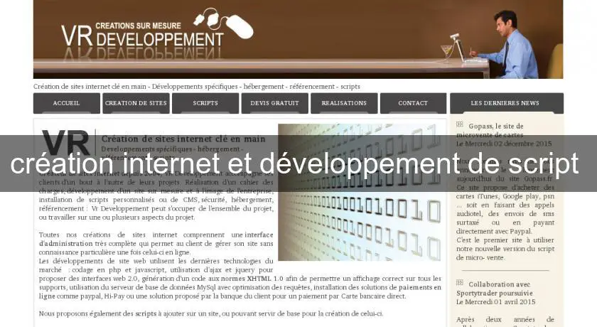 création internet et développement de script 
