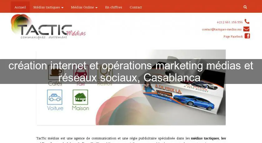 création internet et opérations marketing médias et réseaux sociaux, Casablanca 
