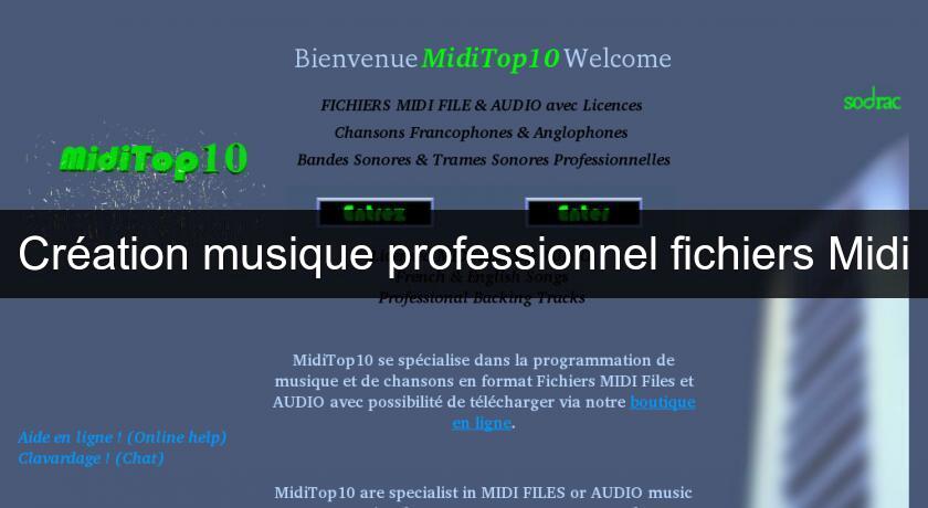 Création musique professionnel fichiers Midi