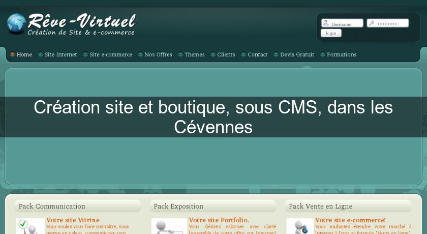 Création site et boutique, sous CMS, dans les Cévennes Création site et boutique, sous CMS, dans les Cévennes