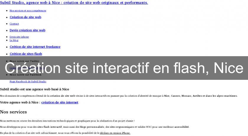 Création site interactif en flash, Nice Création site interactif en flash, Nice