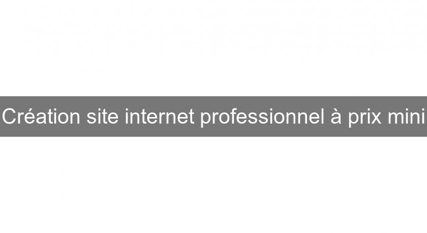 Création site internet professionnel à prix mini