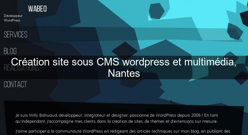 Création site sous CMS wordpress et multimédia, Nantes Création site sous CMS wordpress et multimédia, Nantes