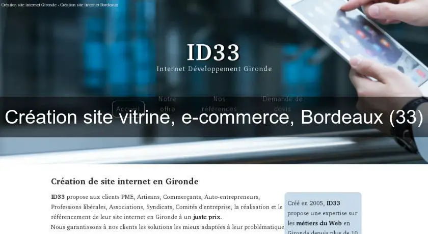 Création site vitrine, e-commerce, Bordeaux (33)