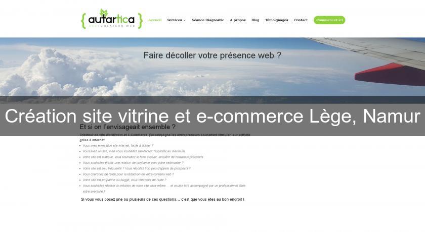 Création site vitrine et e-commerce Lège, Namur