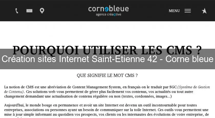 Création sites Internet Saint-Etienne 42 - Corne bleue