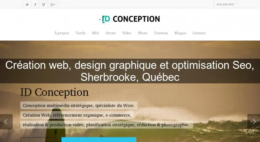 Création web, design graphique et optimisation Seo, Sherbrooke, Québec
