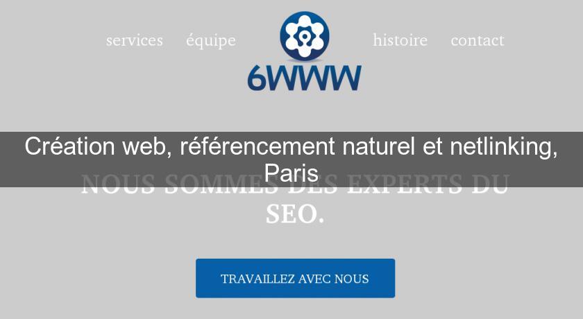 Création web, référencement naturel et netlinking, Paris
