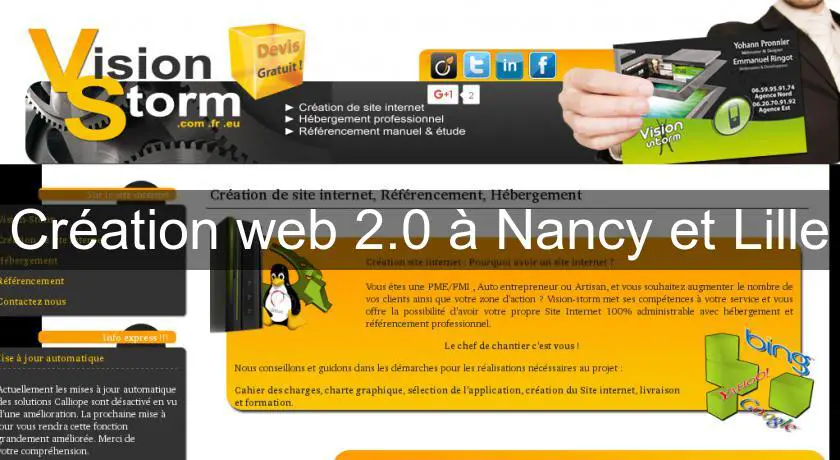 Création web 2.0 à Nancy et Lille