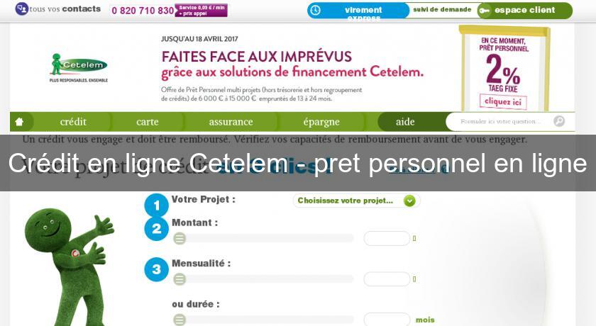 Crédit en ligne Cetelem - pret personnel en ligne