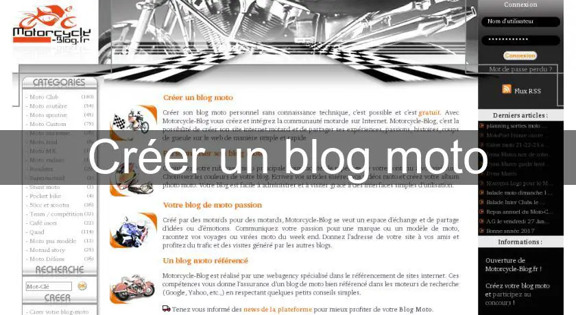 Créer un blog moto