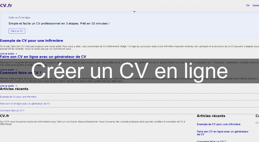 Créer un CV en ligne Créer un CV en ligne