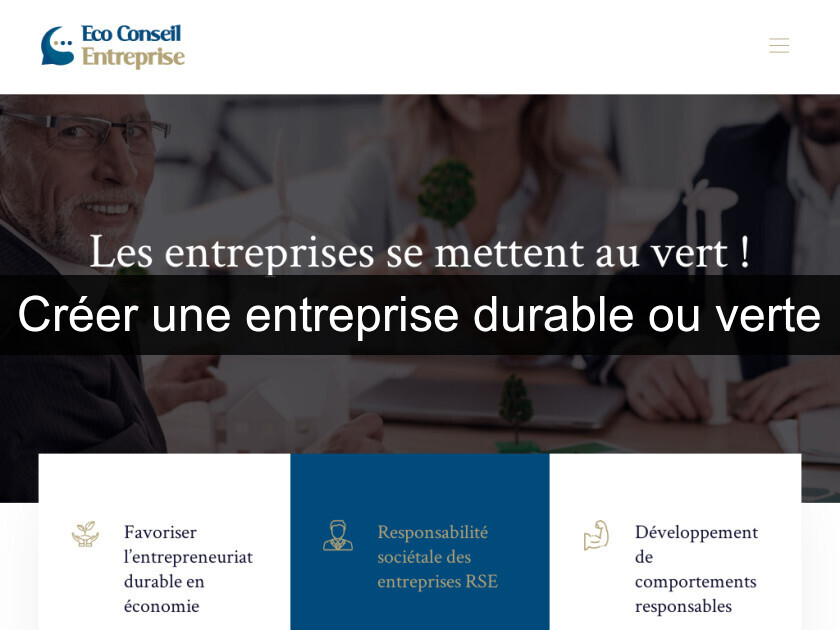 Créer une entreprise durable ou verte Créer une entreprise durable ou verte