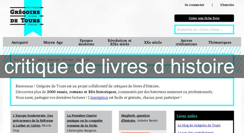 critique de livres d'histoire 