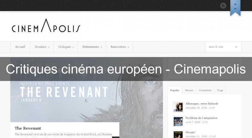 Critiques cinéma européen - Cinemapolis Critiques cinéma européen - Cinemapolis