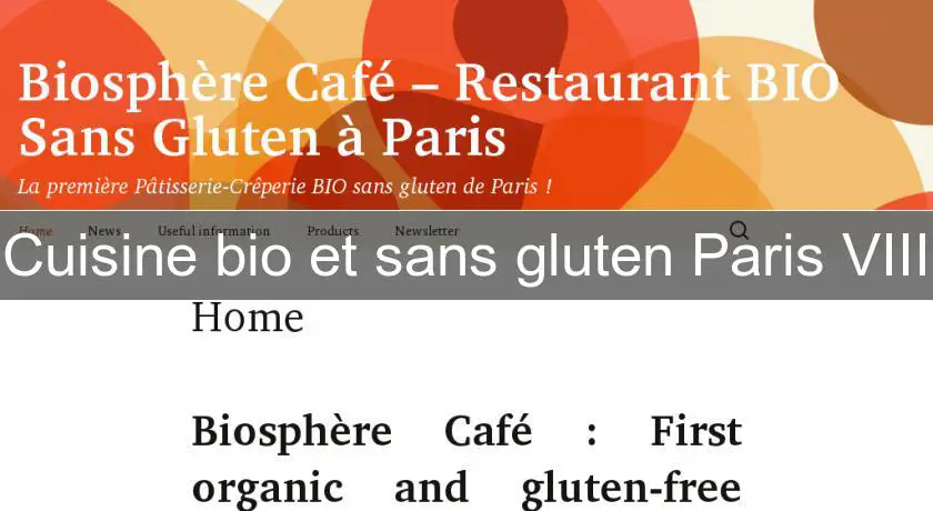 Cuisine bio et sans gluten Paris VIII