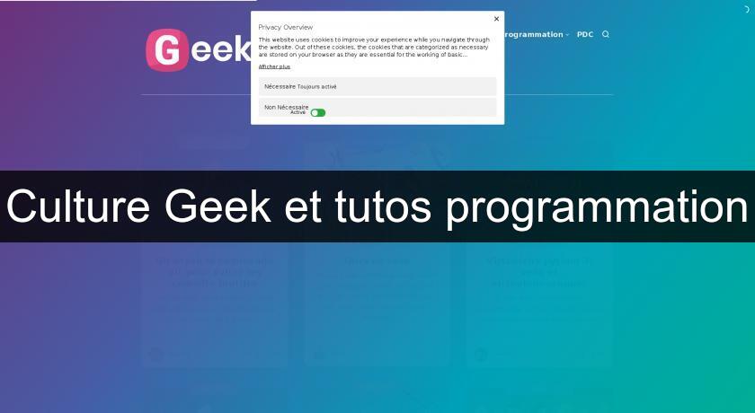 Culture Geek et tutos programmation