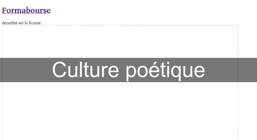 Culture poétique