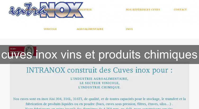 cuves inox vins et produits chimiques