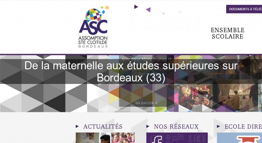 De la maternelle aux études supérieures sur Bordeaux (33) De la maternelle aux études supérieures sur Bordeaux (33)
