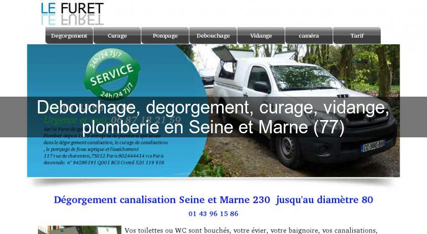 Debouchage, degorgement, curage, vidange, plomberie en Seine et Marne (77) Debouchage, degorgement, curage, vidange, plomberie en Seine et Marne (77)