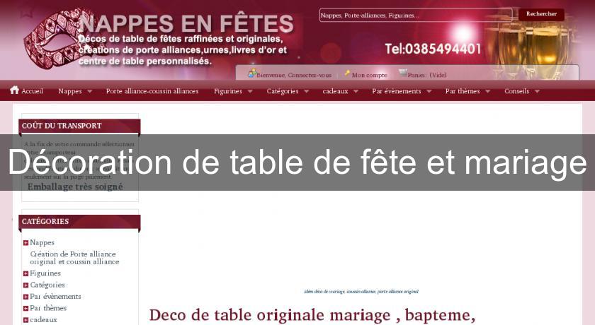 Décoration de table de fête et mariage Décoration de table de fête et mariage
