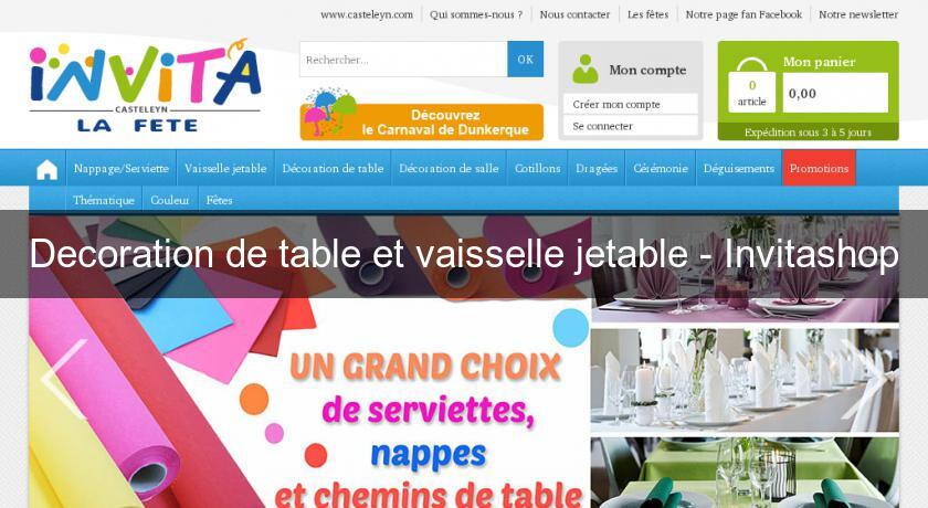 Decoration de table et vaisselle jetable - Invitashop Decoration de table et vaisselle jetable - Invitashop