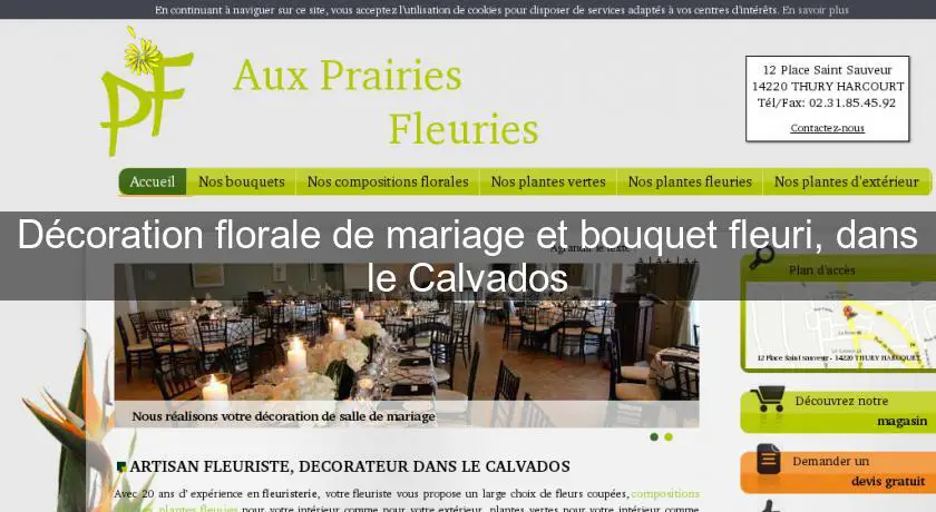 Décoration florale de mariage et bouquet fleuri, dans le Calvados