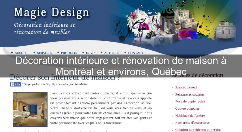 Décoration intérieure et rénovation de maison à Montréal et environs, Québec